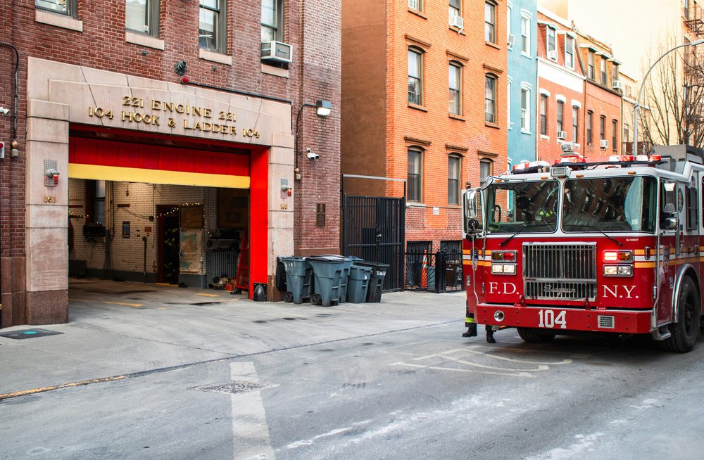 Fire truck and station representing CEES's private fire response service.